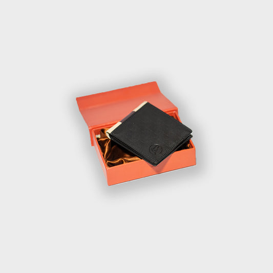 Black Beige Leather Wallet