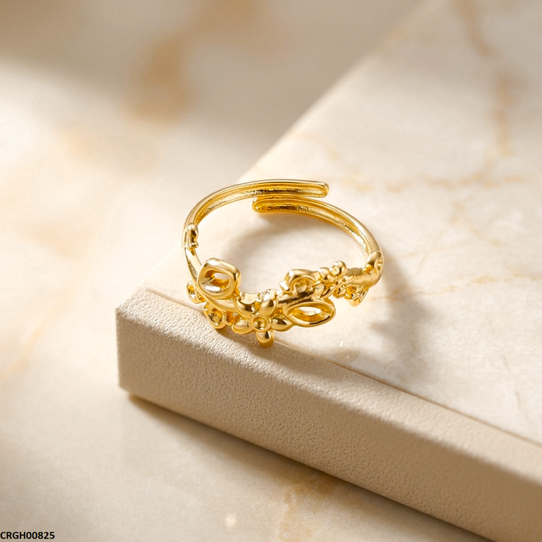 Stainless Steel Petal Flower Ring Adjustable CRGH00825 view 4
