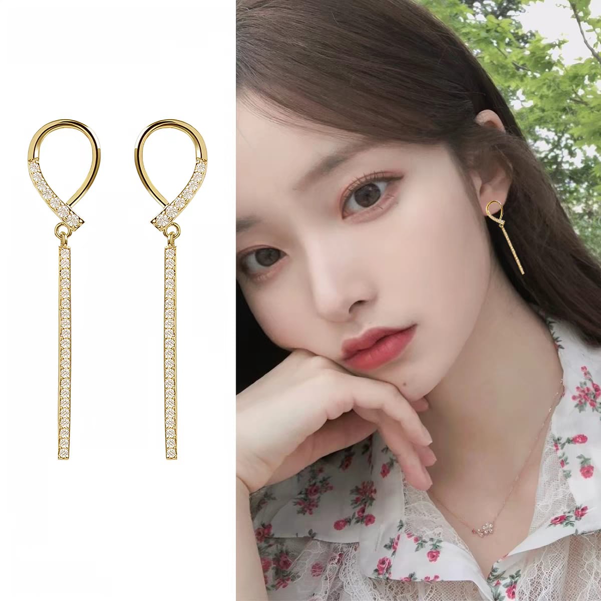 Geometrical Long Korean Earrings - SSJK018