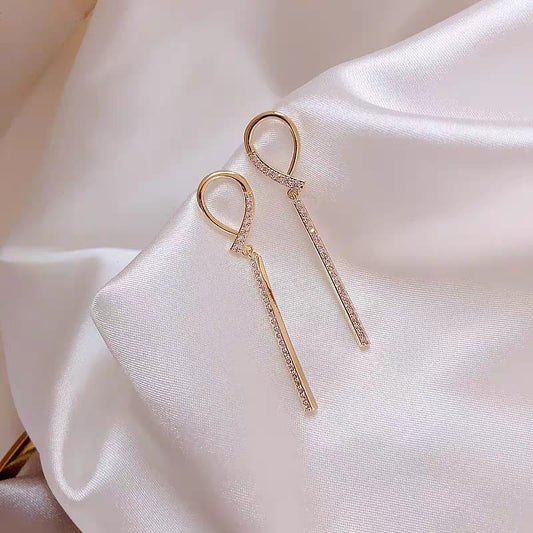 Geometrical Long Korean Earrings - SSJK018