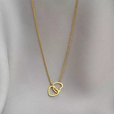 Double Heart Korean Nacklace - SSJK0059