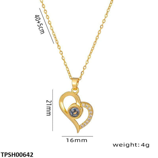 Heart-Eye Golden Pendent - TPSH00642 QWN