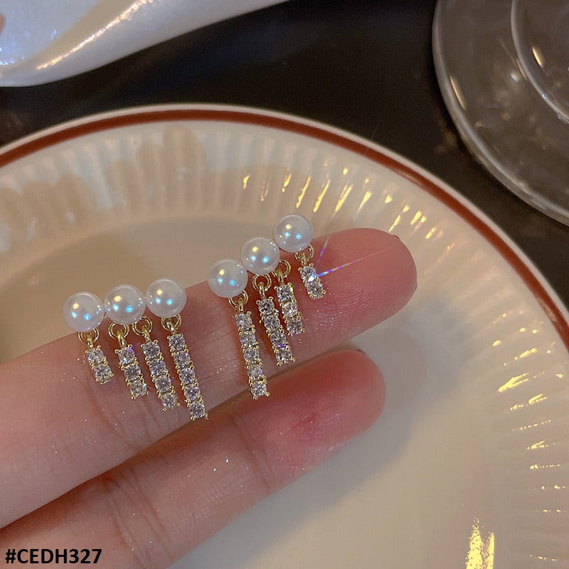 Pearl Ear Drops Earrings Pair - CEDH327 SDQ