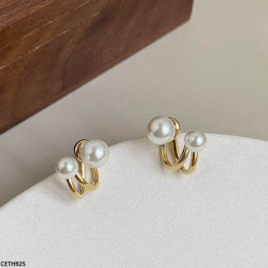Double Pearl Korean Studs Pair - CETH925 YYZ