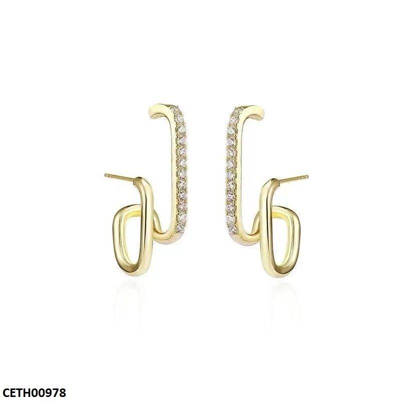 Double Stick Stud Earrings Pair - CETH00978 LSH