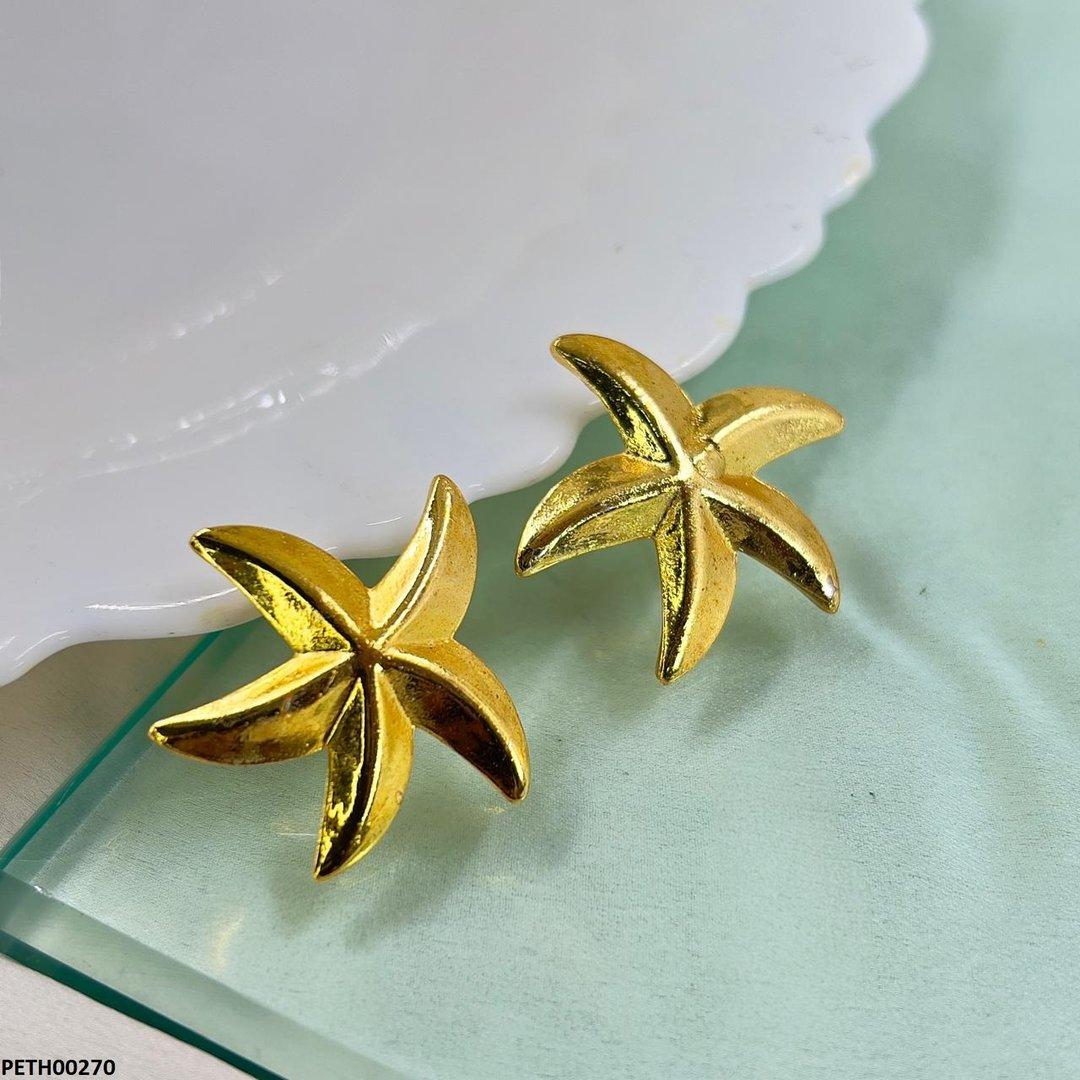 Golden Star Tops Earrings- PETH00270 SDQ