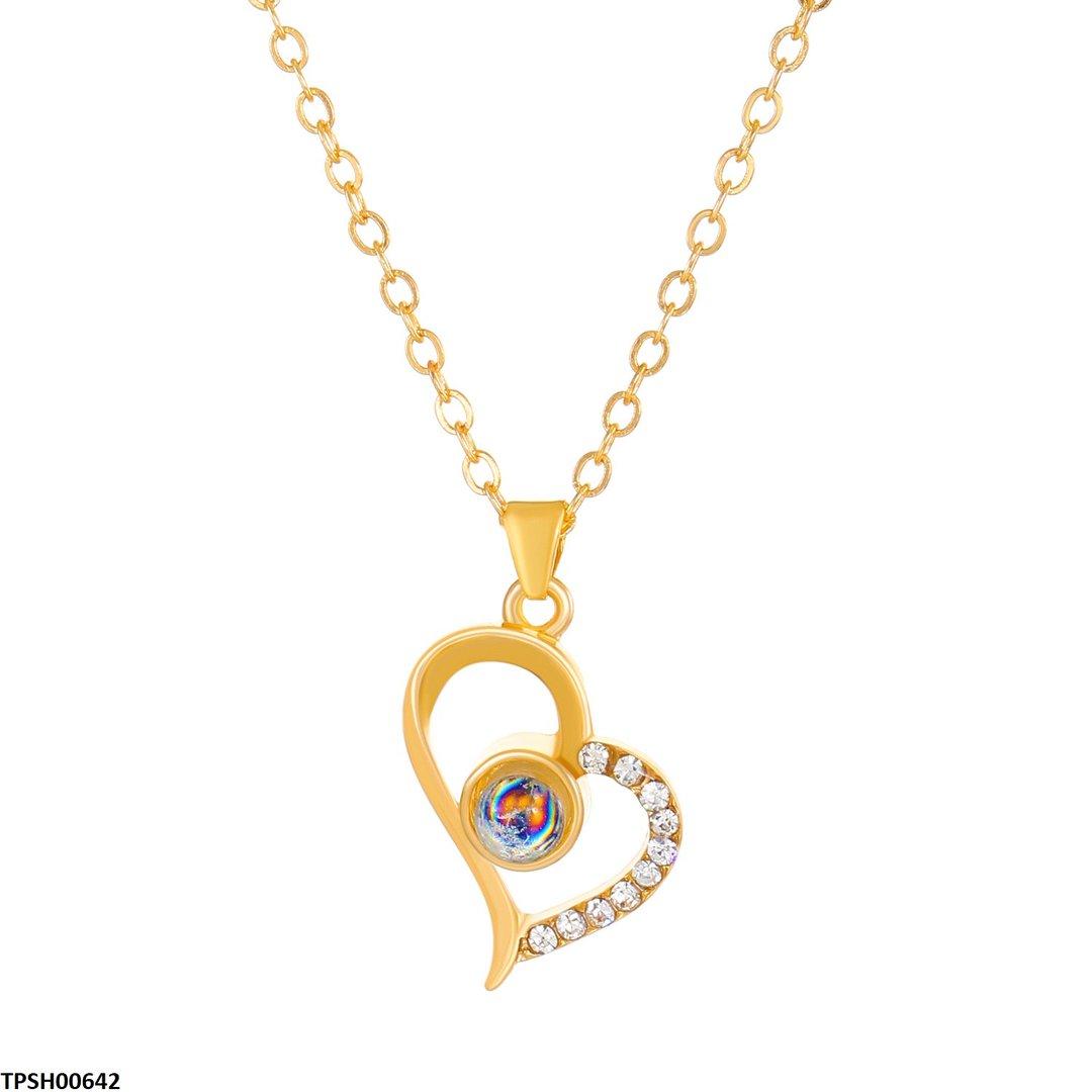 Heart-Eye Golden Pendent - TPSH00642 QWN