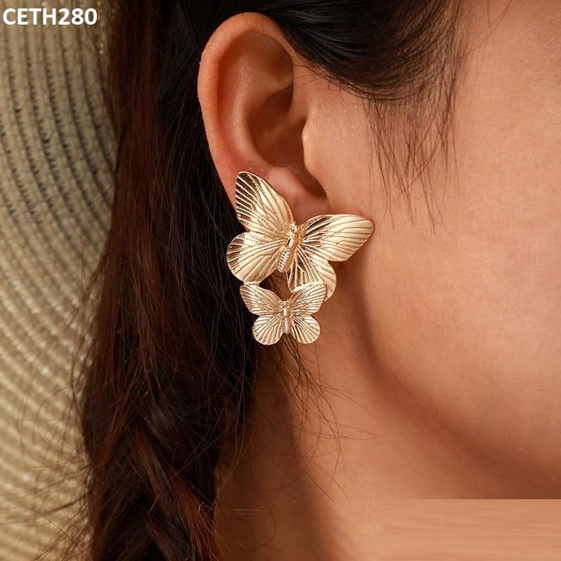 Lines Butterfly's Tops Earrings - CETH280 SDQ