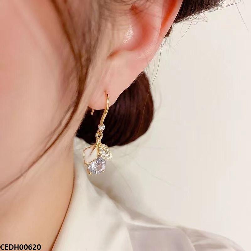 Double Leaf Drop Earrings - CEDH00620 LSH