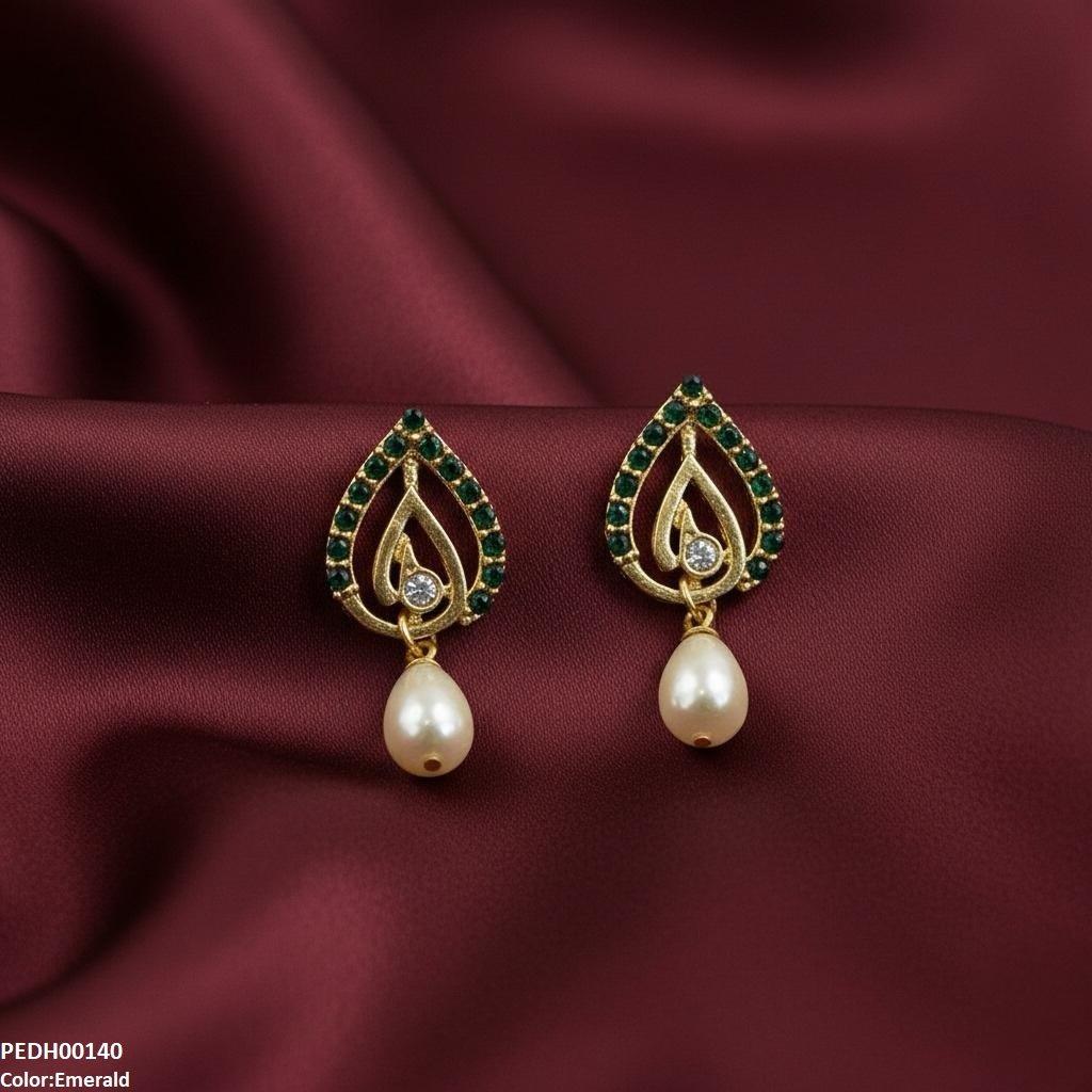 Ferozi Tear Pearl Drop Earrings - PEDH00140 SDQ
