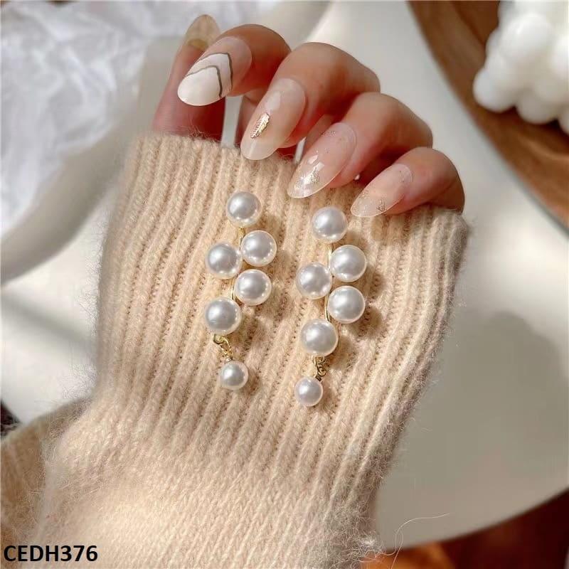 ZigZag Pearl Drop Earrings Pair - CEDH376 BTO