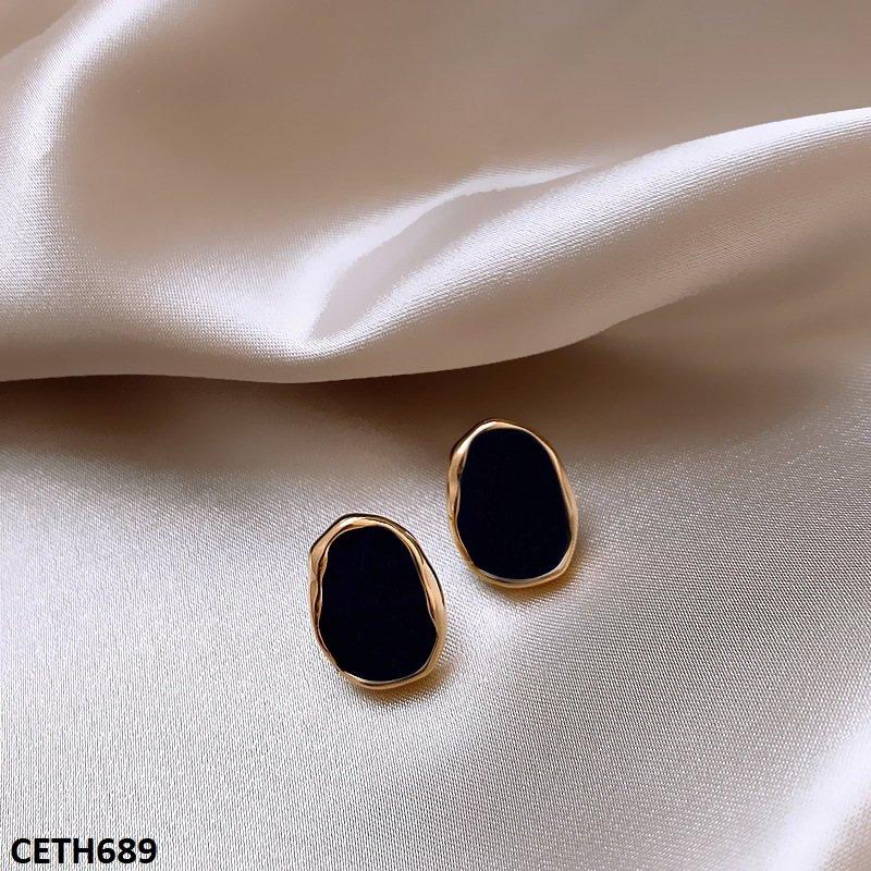 Modern Painted Black Studs Pair - CETH689 YYZ