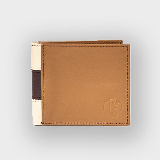Brown Beige Leather Wallet