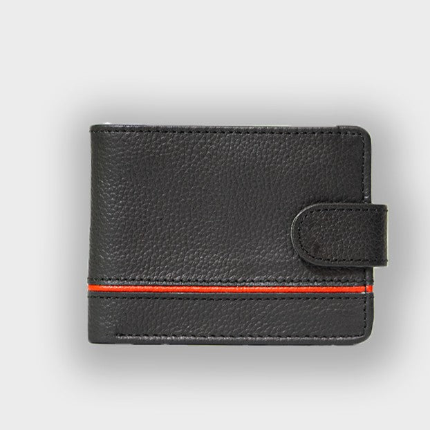 Crimson Black Leather Wallet
