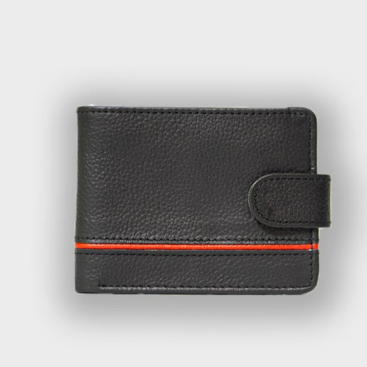 Crimson Black Leather Wallet