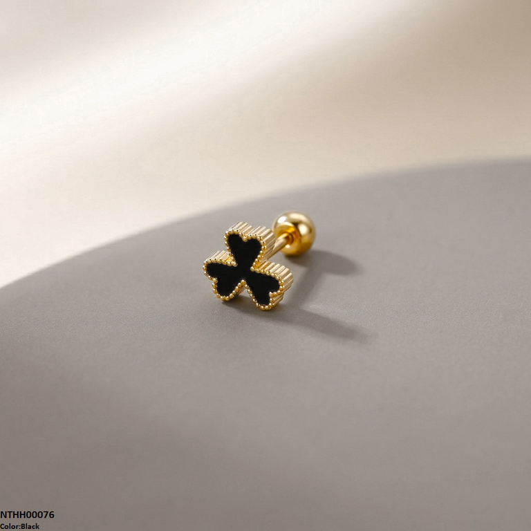 Clover Flower Stainless Steel Nose Pin NTHH00076 view 9