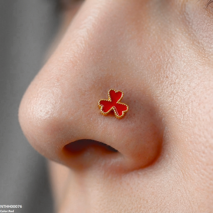 Clover Flower Stainless Steel Nose Pin NTHH00076 view 5