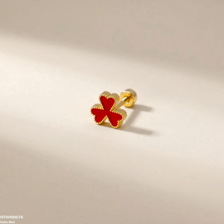 Clover Flower Stainless Steel Nose Pin NTHH00076 view 8