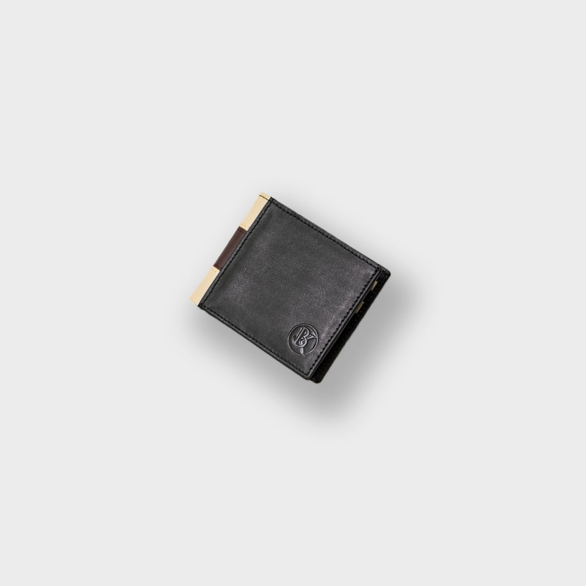 Black Beige Leather Wallet