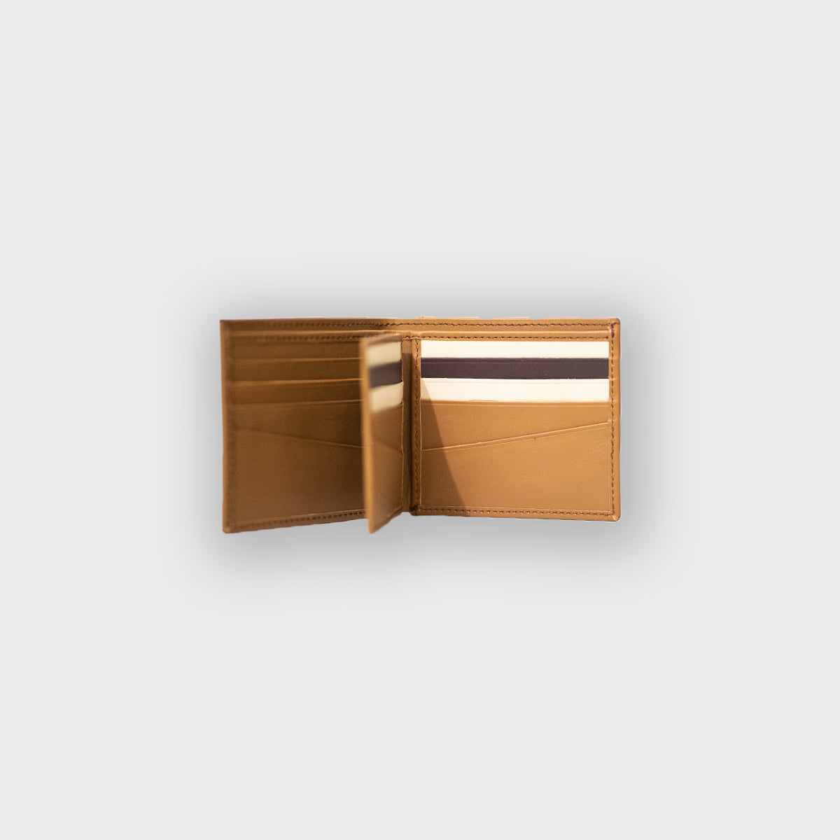 Brown Beige Leather Wallet