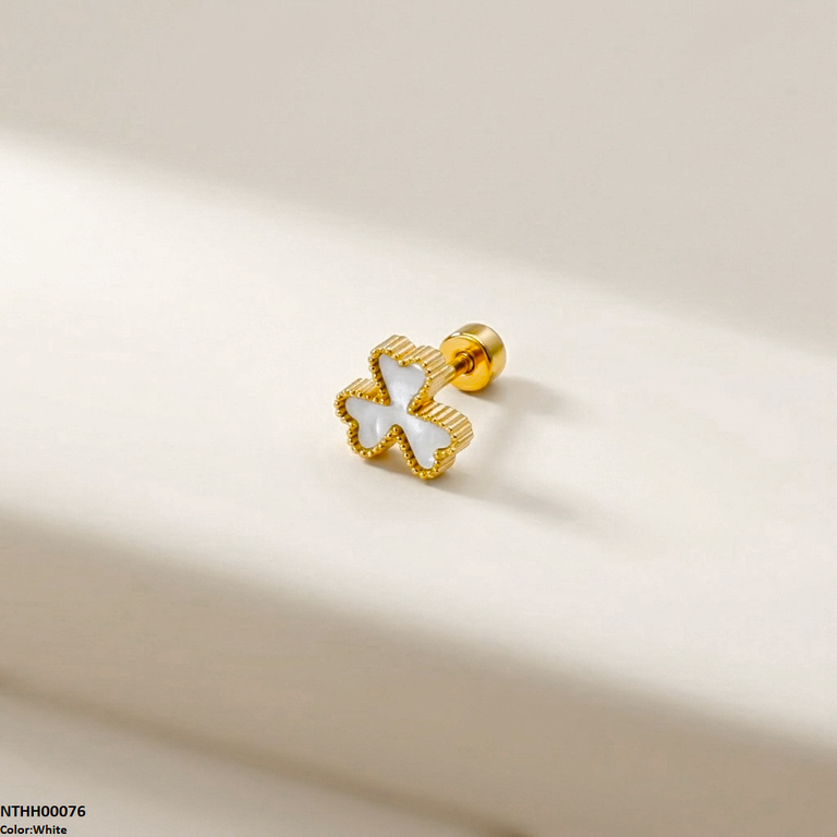 Clover Flower Stainless Steel Nose Pin NTHH00076 view 6
