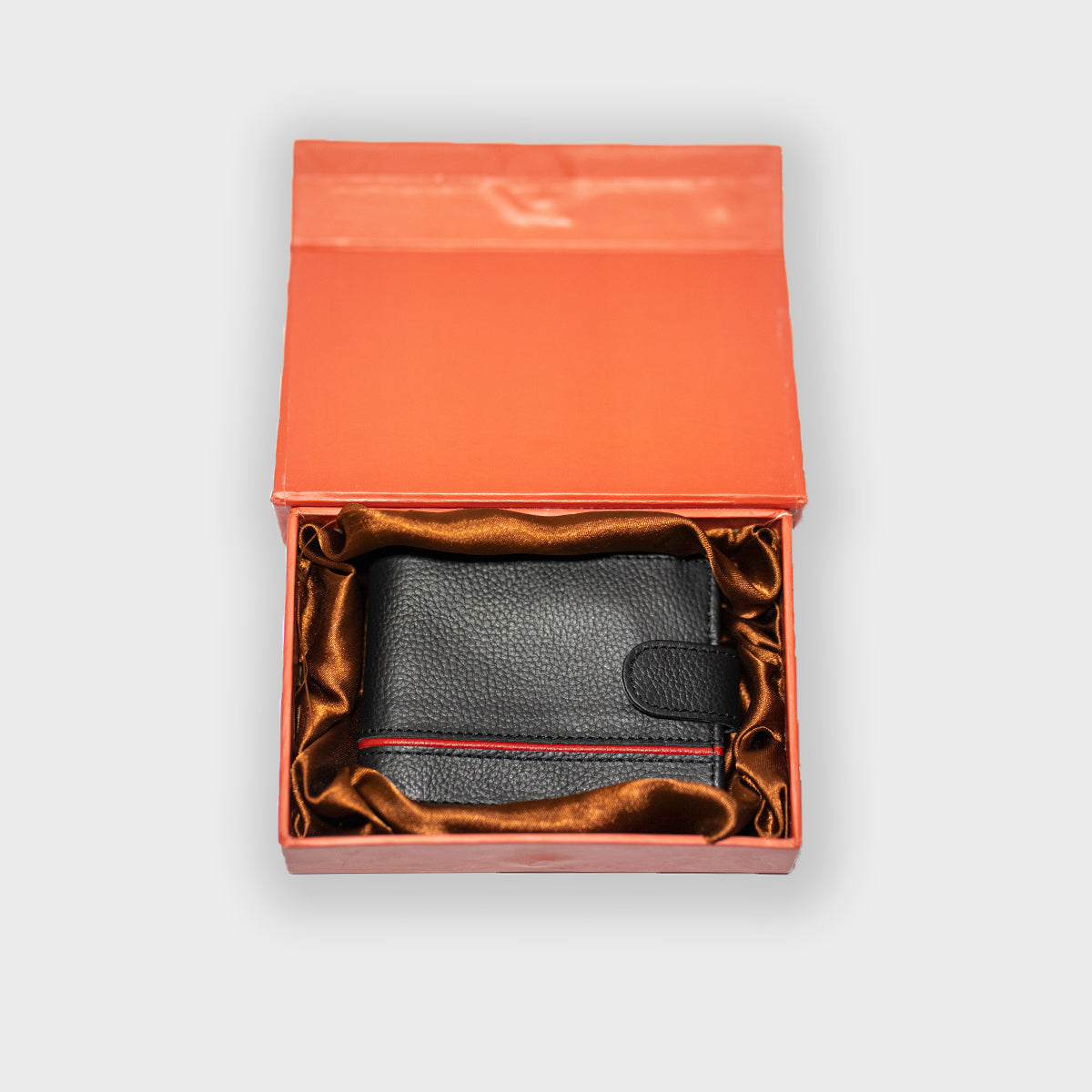 Crimson Black Leather Wallet