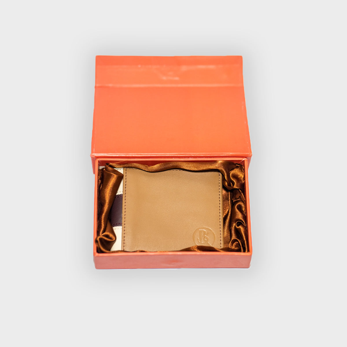 Brown Beige Leather Wallet