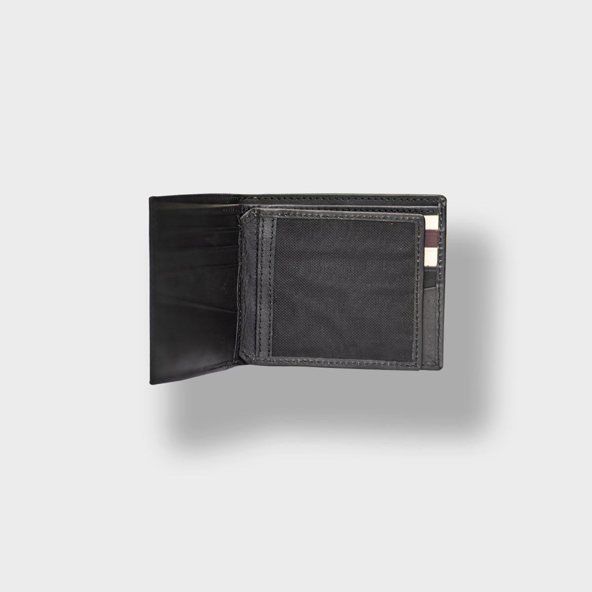Black Beige Leather Wallet