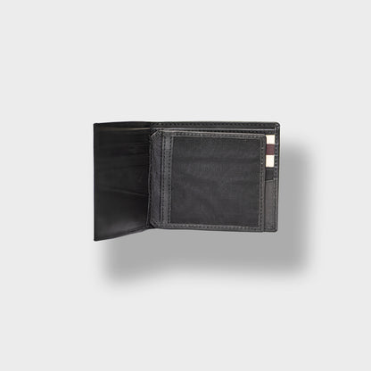 Black Beige Leather Wallet