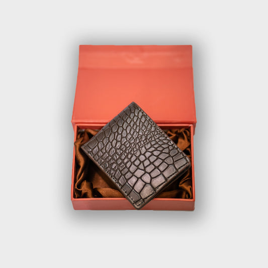 Croco Pattern Leather Wallet