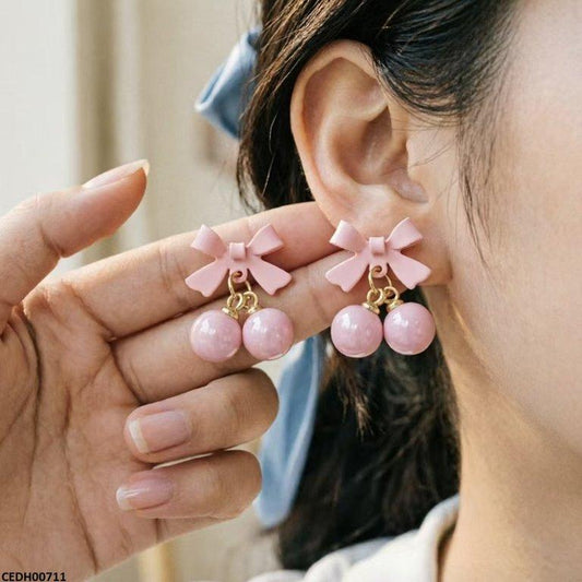 Bow Pearl Drop Tops Pair CEDH00711 - Glamzy