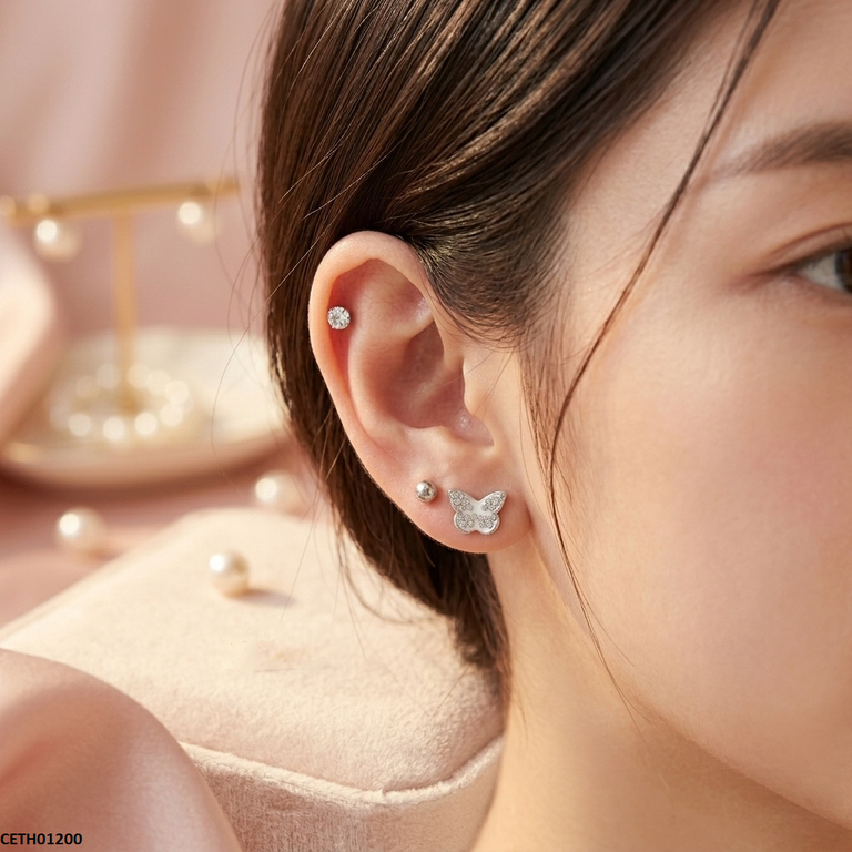 Butterfly & Round Stainless Steel Tops (3 Pairs) CETH01200 view 2