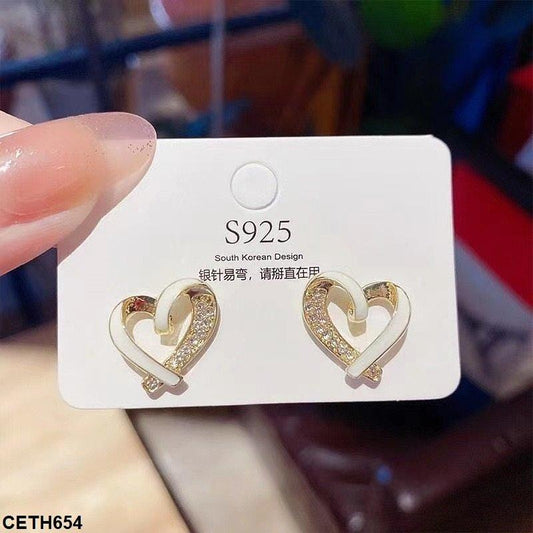 Heart Ear Tops Pair CETH654 - Glamzy