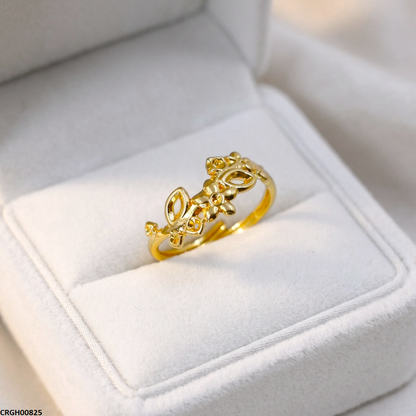 Stainless Steel Petal Flower Ring Adjustable CRGH00825 view 3