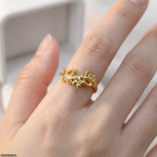 Stainless Steel Petal Flower Ring Adjustable CRGH00825 - Glamzy