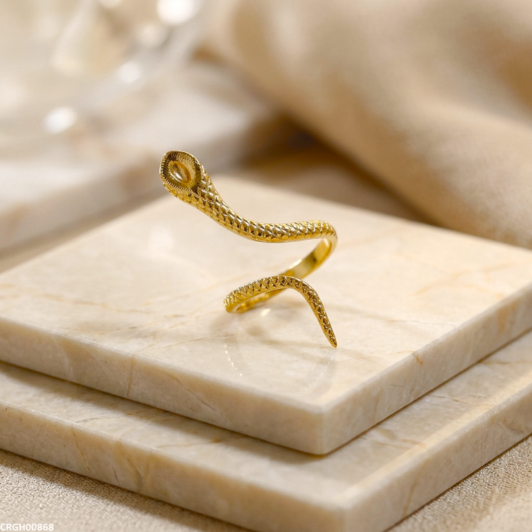 Snake Stainless Steel Ring Adjustable CRGH00868 view 3