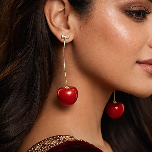 Korean Cherry Drop Earrings - CEDH00622 LSH
