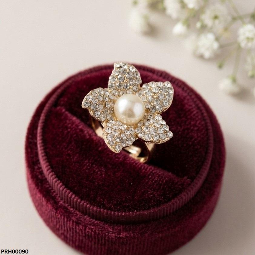 Flower Pearl Ring Adjustable PRH00090 view 4