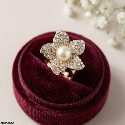 Flower Pearl Ring Adjustable PRH00090 view 4