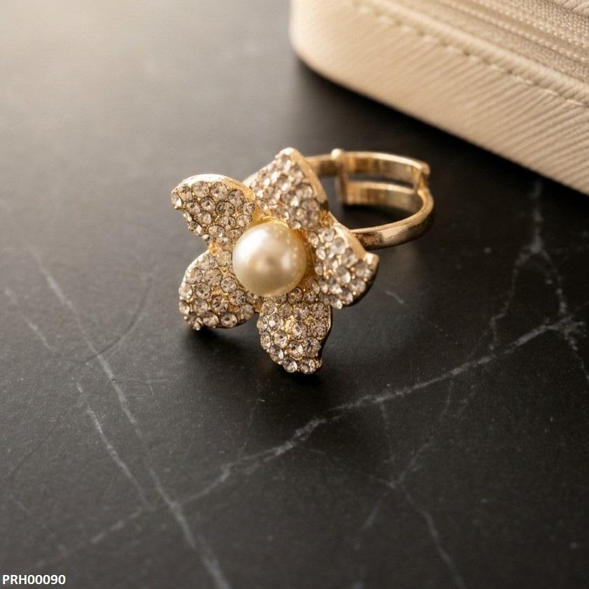 Flower Pearl Ring Adjustable PRH00090 view 3