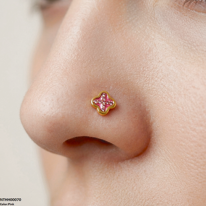 Clover Flower Stainless Steel Nose Pin NTHH00070 view 4