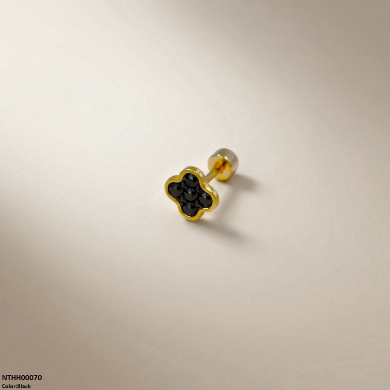 Clover Flower Stainless Steel Nose Pin NTHH00070 view 8