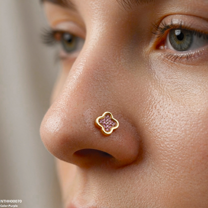 Clover Flower Stainless Steel Nose Pin NTHH00070 view 5