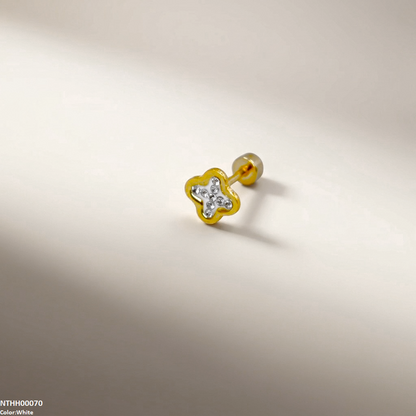 Clover Flower Stainless Steel Nose Pin NTHH00070 view 12