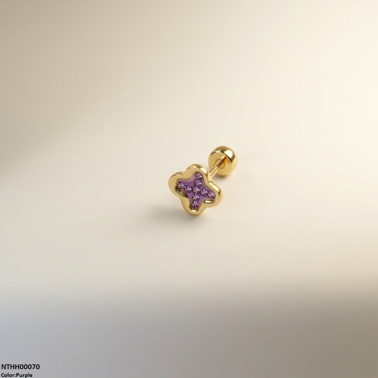 Clover Flower Stainless Steel Nose Pin NTHH00070 view 11
