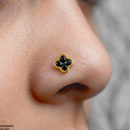 Clover Flower Stainless Steel Nose Pin NTHH00070 view 2