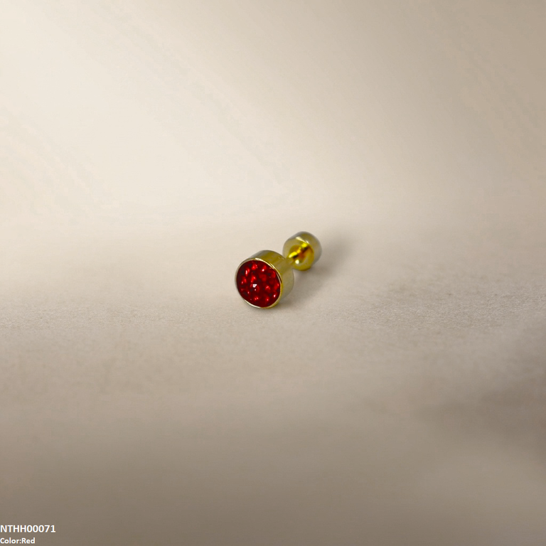 Round Stone Stainless Steel Nose Pin NTHH00071 view 6