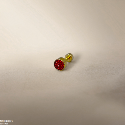Round Stone Stainless Steel Nose Pin NTHH00071 view 6