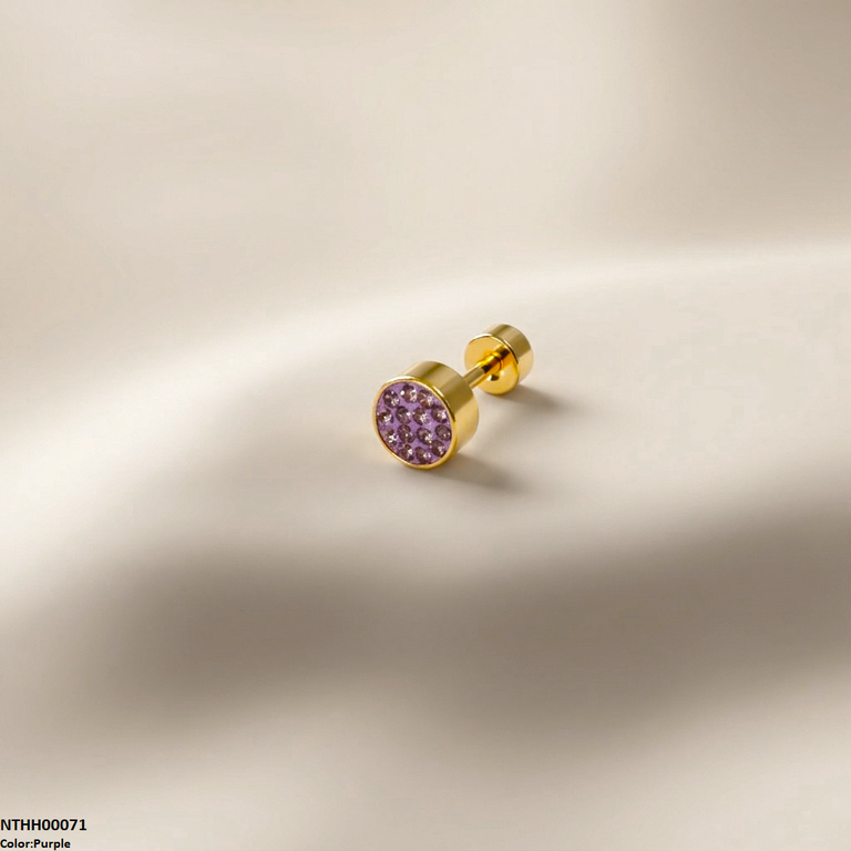 Round Stone Stainless Steel Nose Pin NTHH00071 view 9