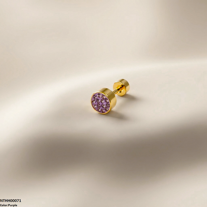 Round Stone Stainless Steel Nose Pin NTHH00071 view 9